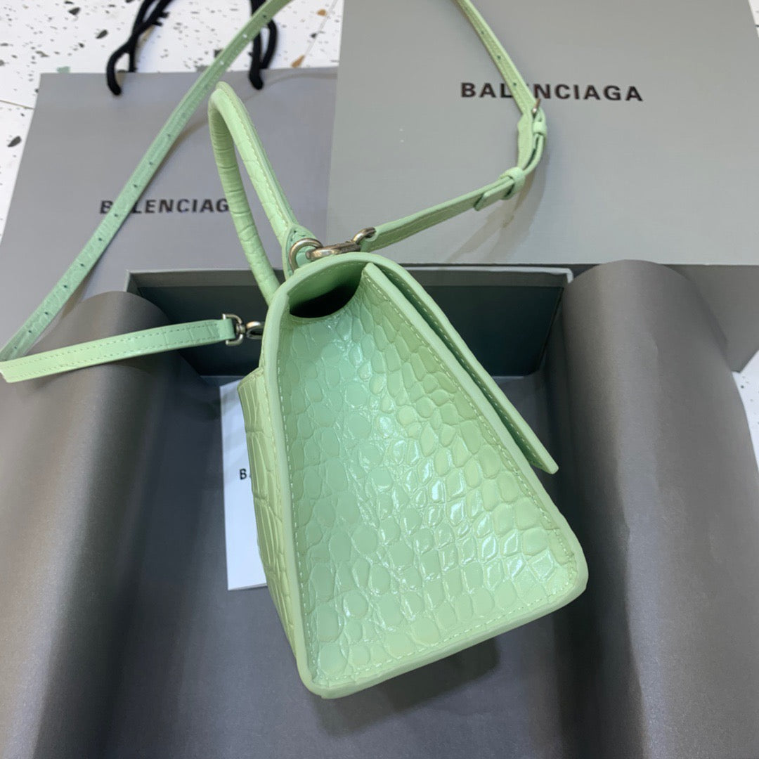 Balen Hourglass Small Handbag In Light Green, For Women, Bags 9in/23cm