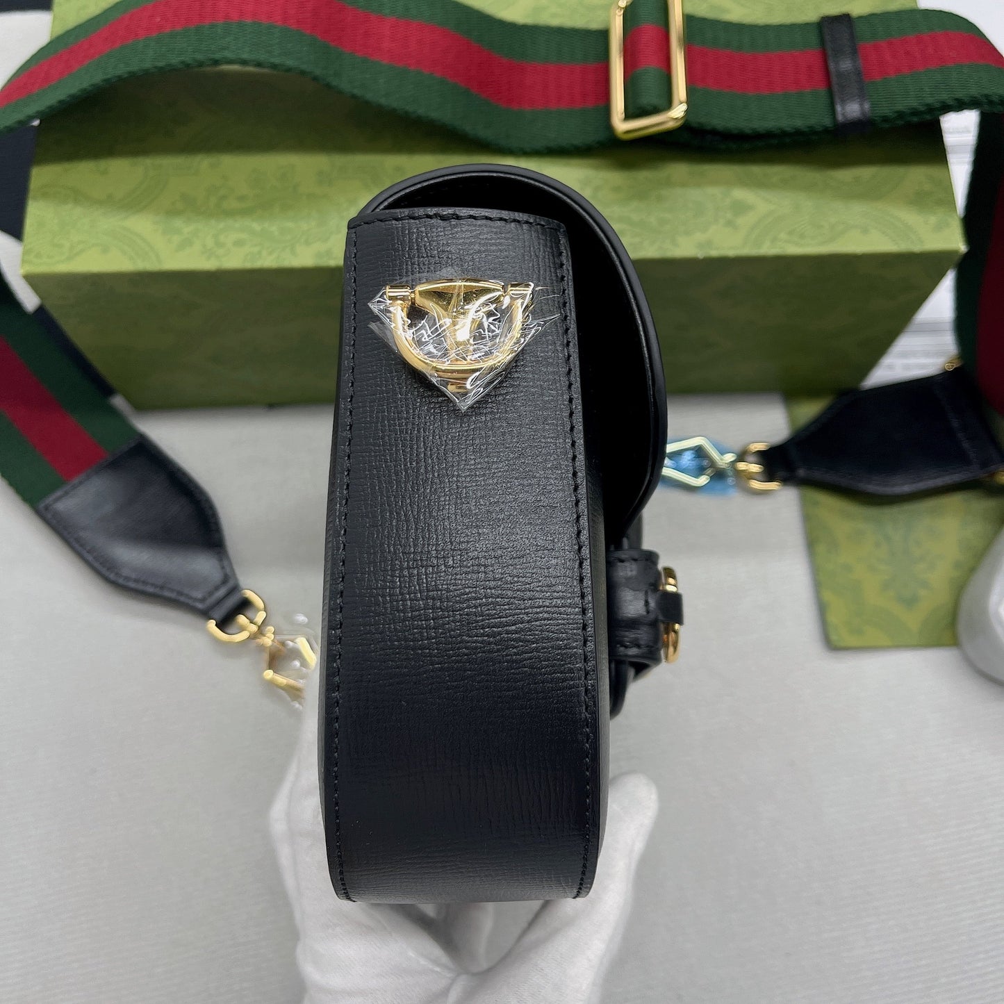 gg Horsebit 1955 Mini Bag Black For Women, Women’s Bags 8in/21cm gg 658574 18YSG 1060
