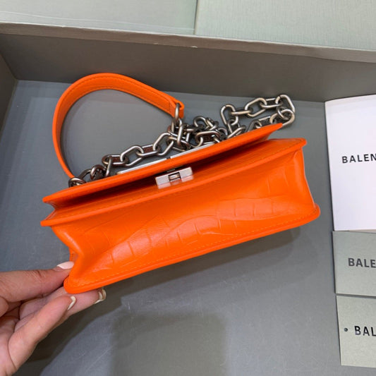 Balen Gossip Small On Chain Shoulder Bag Orange, For Women, Bags 7.4in/19cm