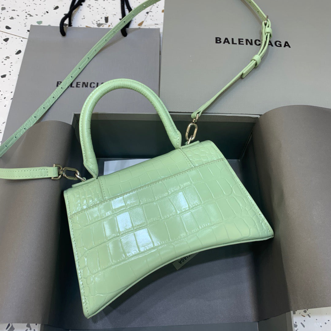 Balen Hourglass Small Handbag In Light Green, For Women, Bags 9in/23cm