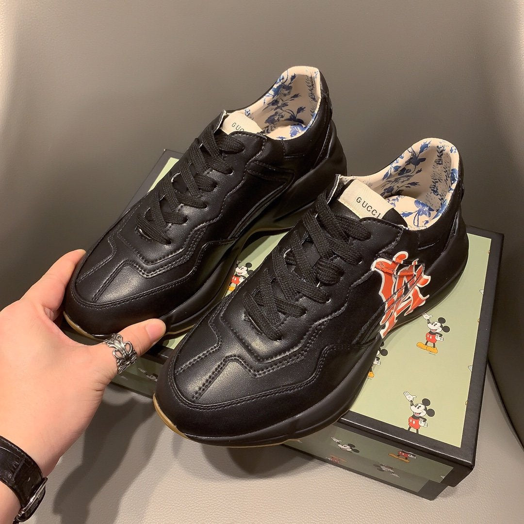BL-GCI RHYTON VINTAGE TRAINER LOGO BLACK SNEAKER 144