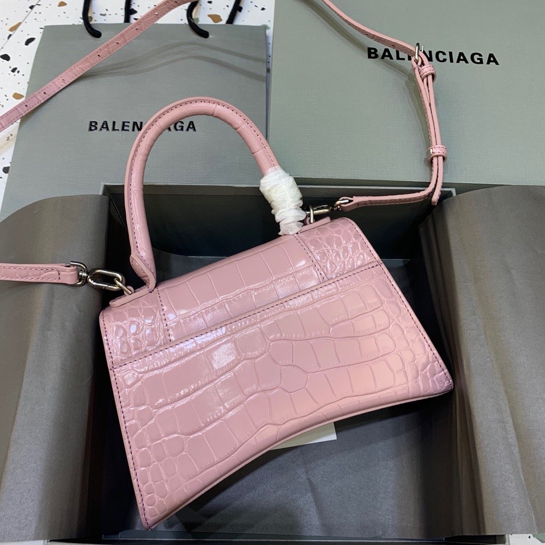 Balen Hourglass Small Handbag In Pink, For Women, Bags 9in/23cm 5935461LR6Y5906