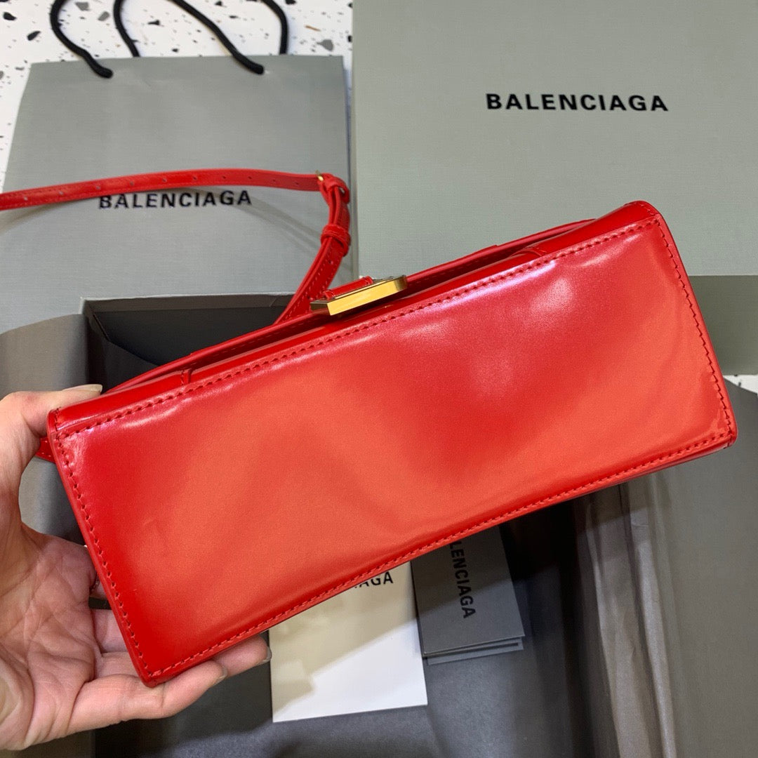 Balen Hourglass Small Handbag In Bright Red, For Women, Bags 9in/23cm 5935461QJ4M6406