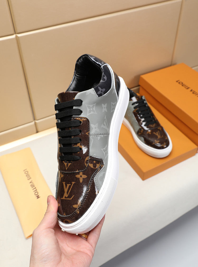 BL - LUV BLnogram Denim Brown And Gray Sneaker