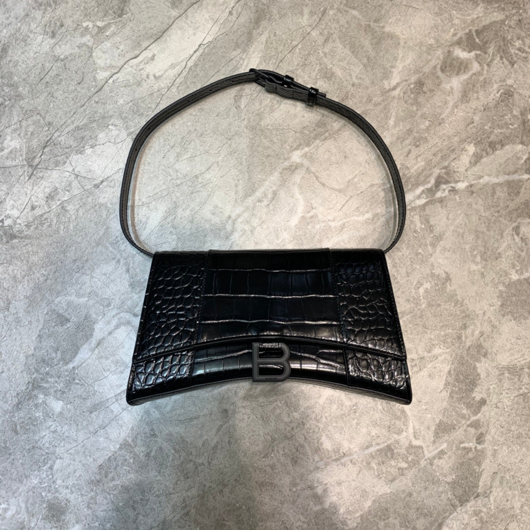 Balen Hourglass Handbag In Black, For Women, Bags 9.8in/25cm