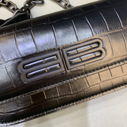 Balen Gossip Small On Chain Shoulder Bag Black, For Women, Bags 7.4in/19cm