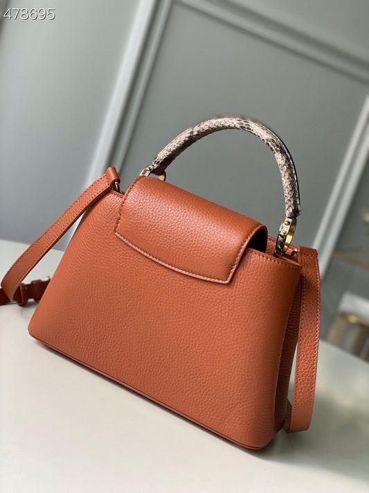 LV Capucines BB Taurillon And Python Brown For Women, Shoulder And Crossbody Bags 10.4in/27cm LV N97980