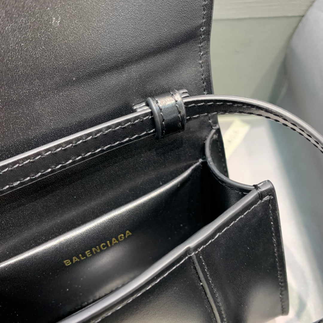 Balen Hourglass Mini Handbag In Black, For Women, Bags 4.7in/12cm