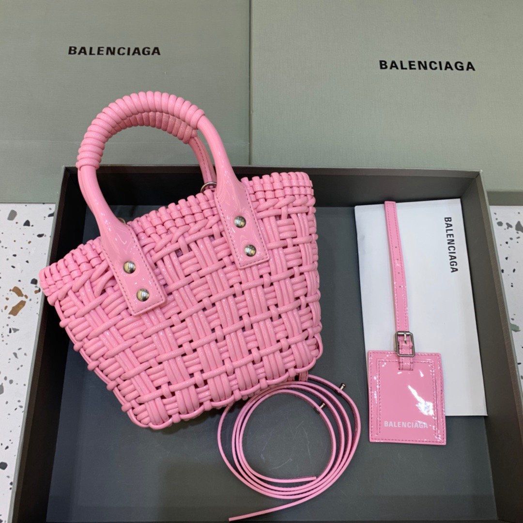 Balen Bistro XS Basket With Strap In Pink, For Women, Bags 16.1in/41cm