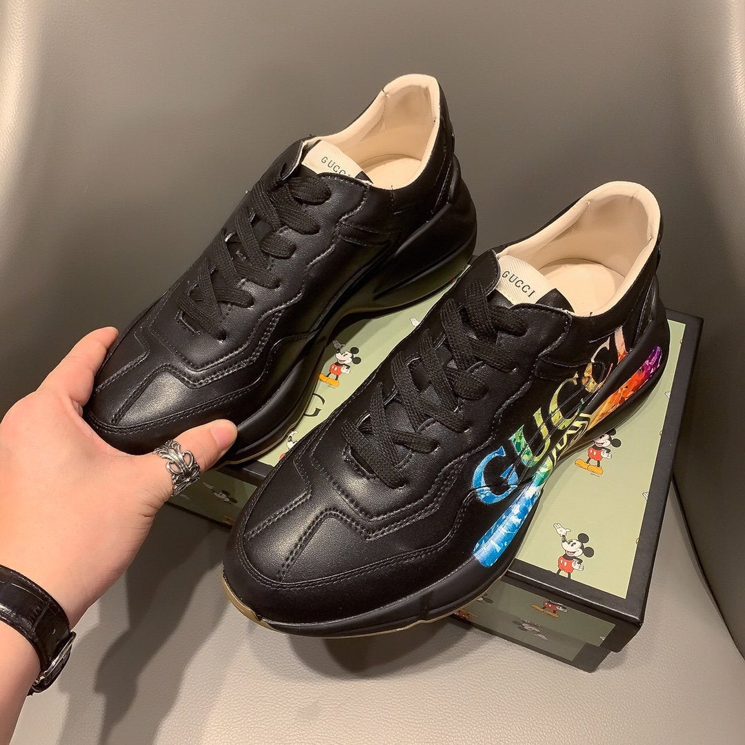 BL-GCI RHYTON VINTAGE TRAINER BLACK SNEAKER 145