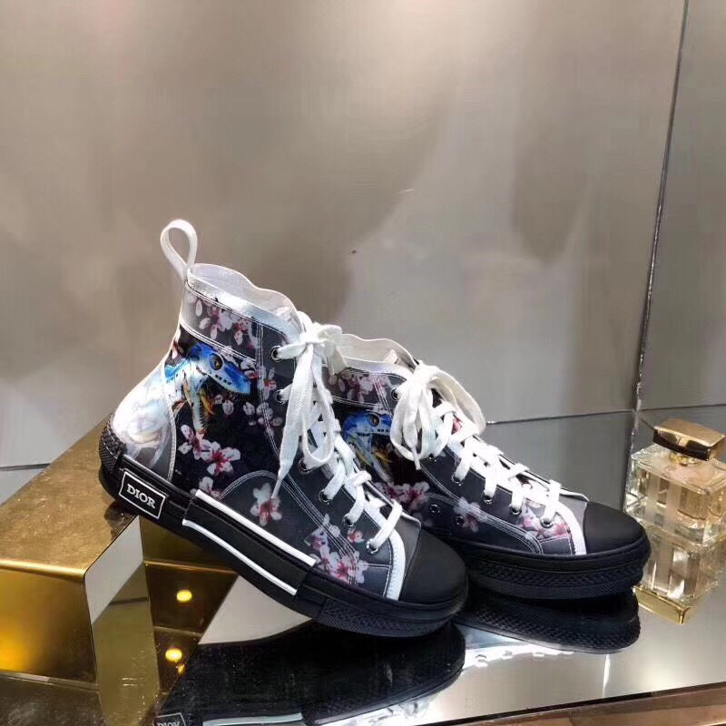 BL - DIR B23 Flowers Technical Canvas Black Sneaker