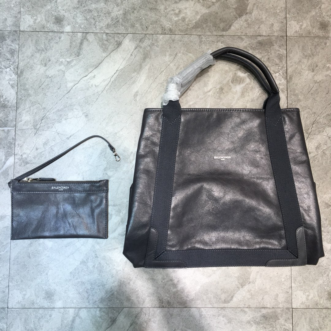 Balen Navy Medium Cabas Tote Bag In Gray, For Women, Bags 14.1in/36cm