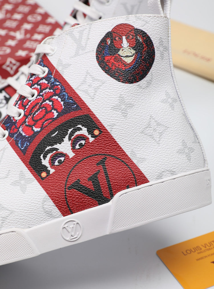 BL - LUV Stellar Trainer Boot White Red Sneaker