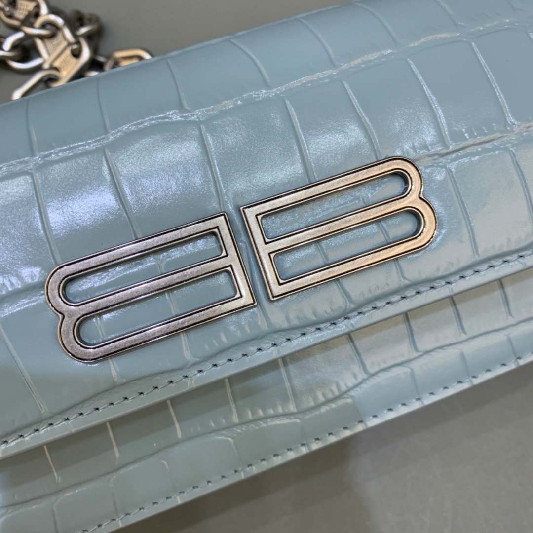 Balen Gossip Small On Chain Shoulder Bag Blue, For Women, Bags 7.4in/19cm