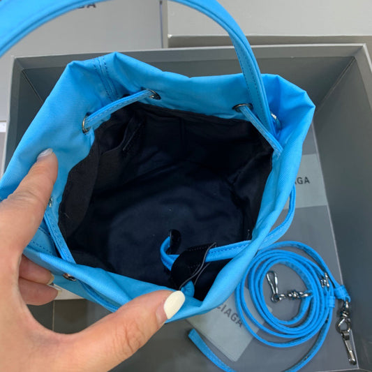 Balen Le Cagole Medium Bucket Bag In Light Blue, For Women, Bags 11.8in/30cm