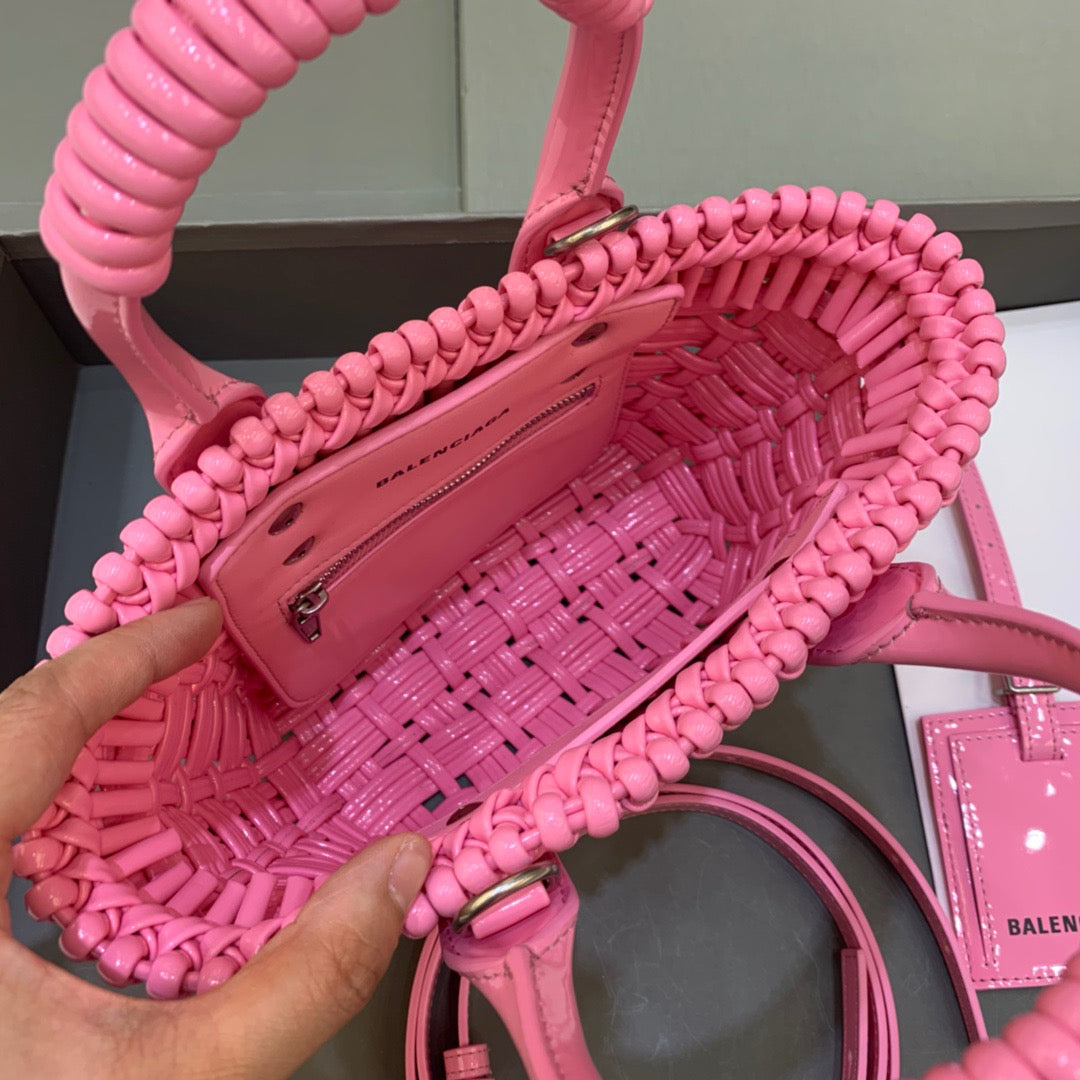 Balen Bistro XS Basket With Strap In Pink, For Women, Bags 16.1in/41cm 6713422IE3Y5812