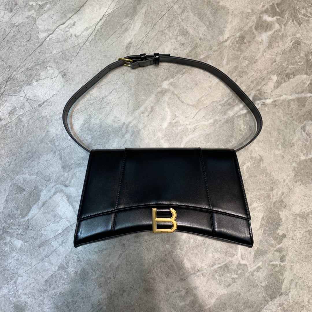Balen Hourglass Handbag In Black, For Women, Bags 9.8in/25cm