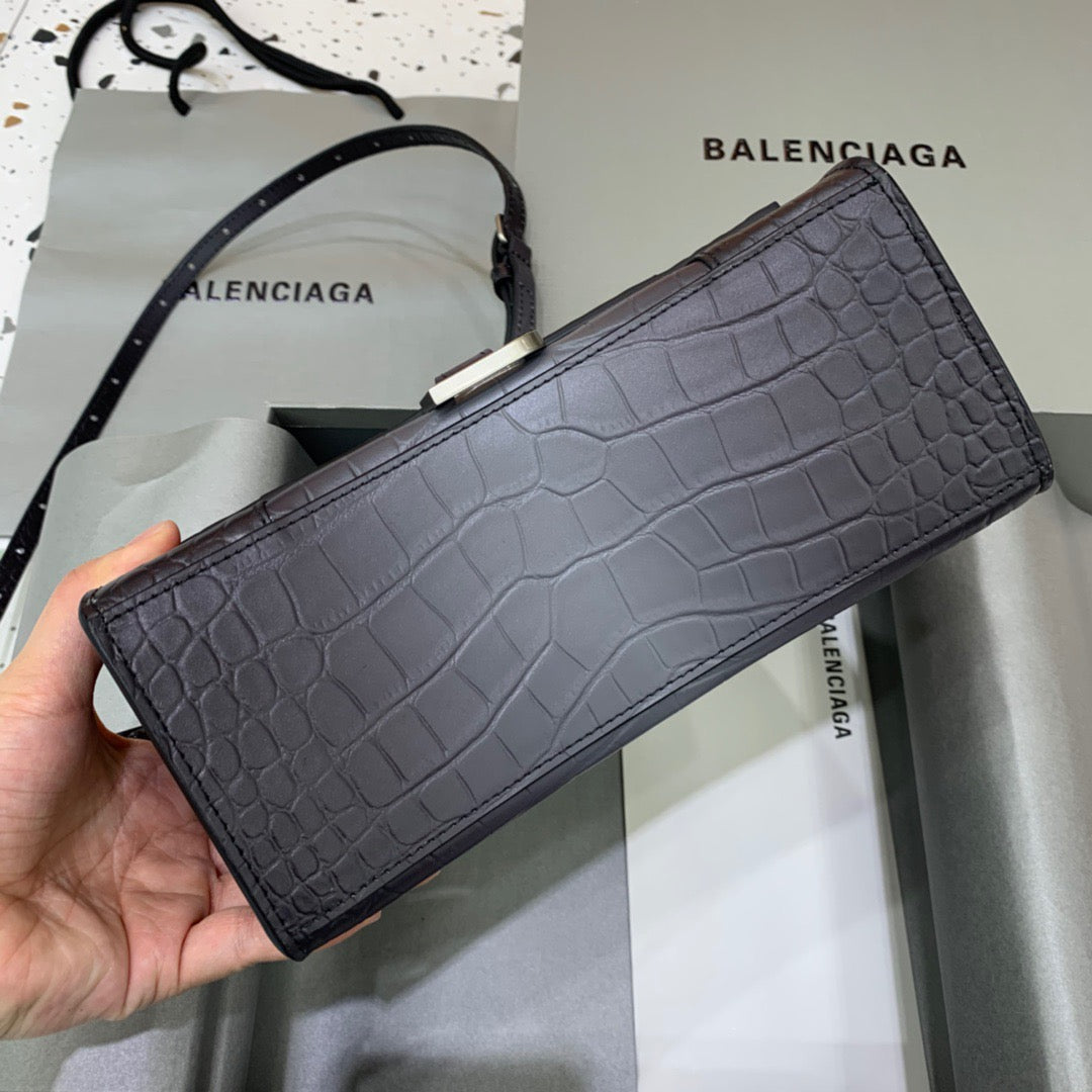 Balen Hourglass Small Handbag In Dark Grey, For Women, Bags 9in/23cm 5935462107U1309