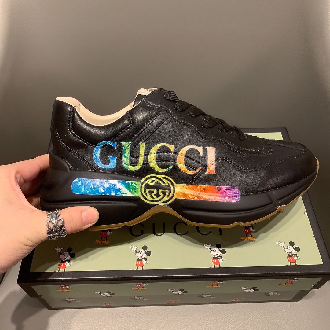 BL-GCI RHYTON VINTAGE TRAINER BLACK SNEAKER 145