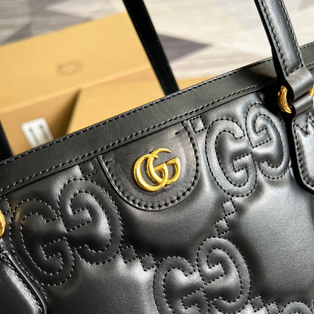 gg Medium Tote Black For Women, Women’s Bags 15in/38cm gg 631685 UM8IG 1000