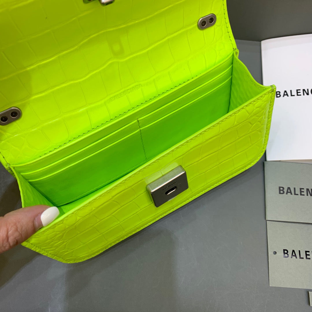 Balen Gossip Small On Chain Shoulder Bag Green Neon, For Women, Bags 7.4in/19cm
