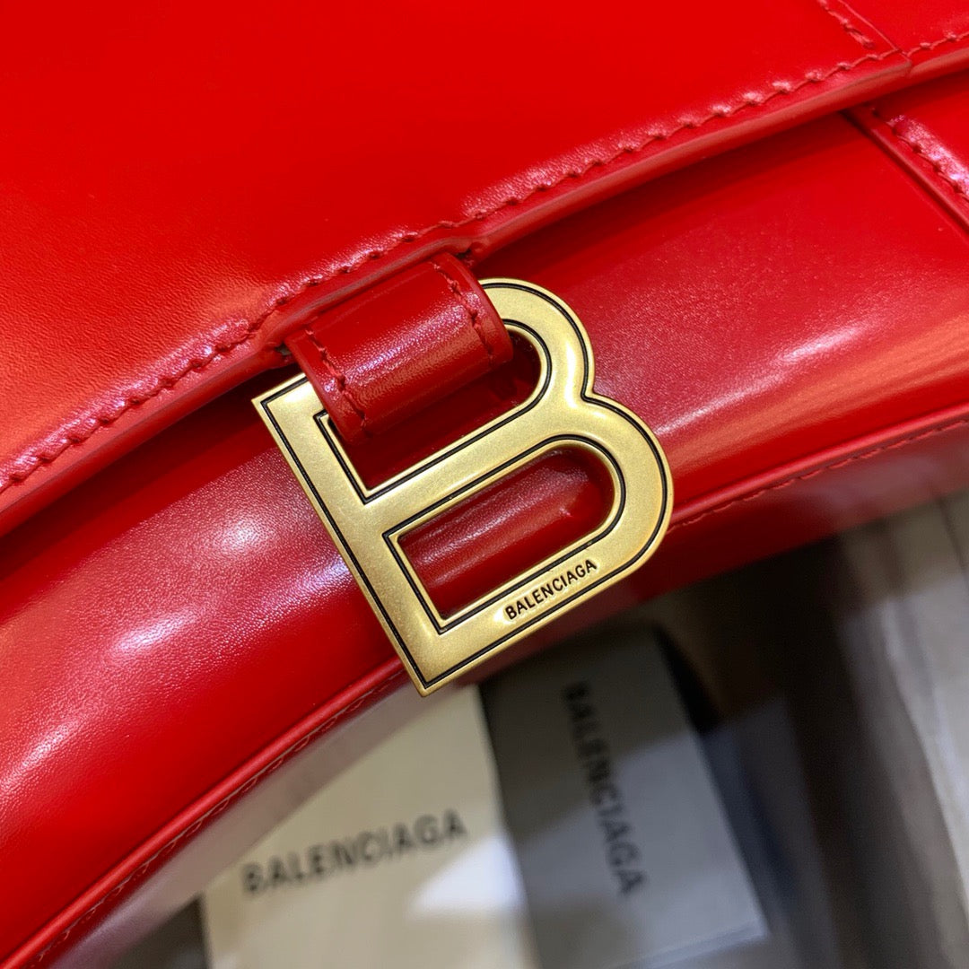 Balen Hourglass Small Handbag In Bright Red, For Women, Bags 9in/23cm 5935461QJ4M6406