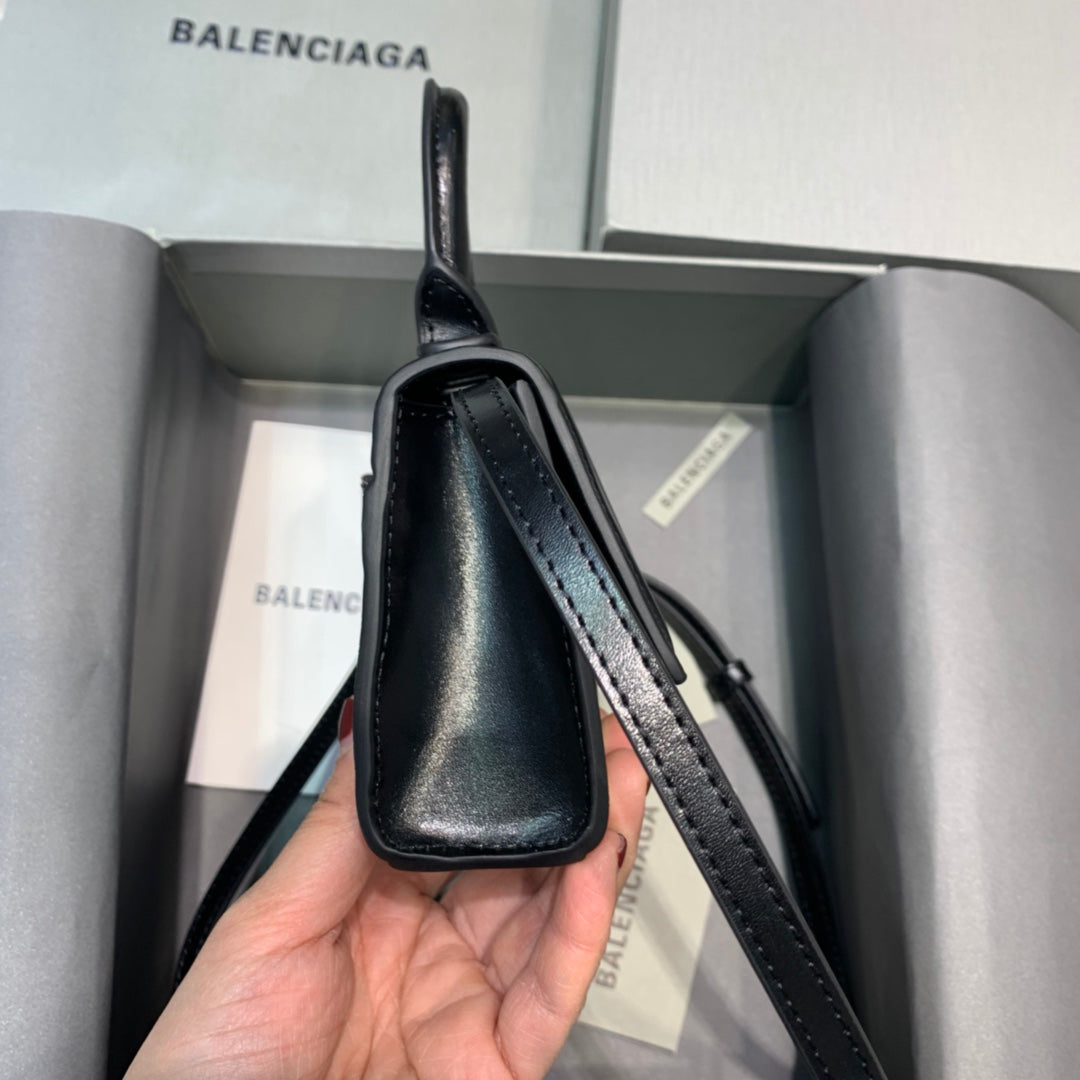 Balen Hourglass Mini Handbag In Black, For Women, Bags 4.7in/12cm