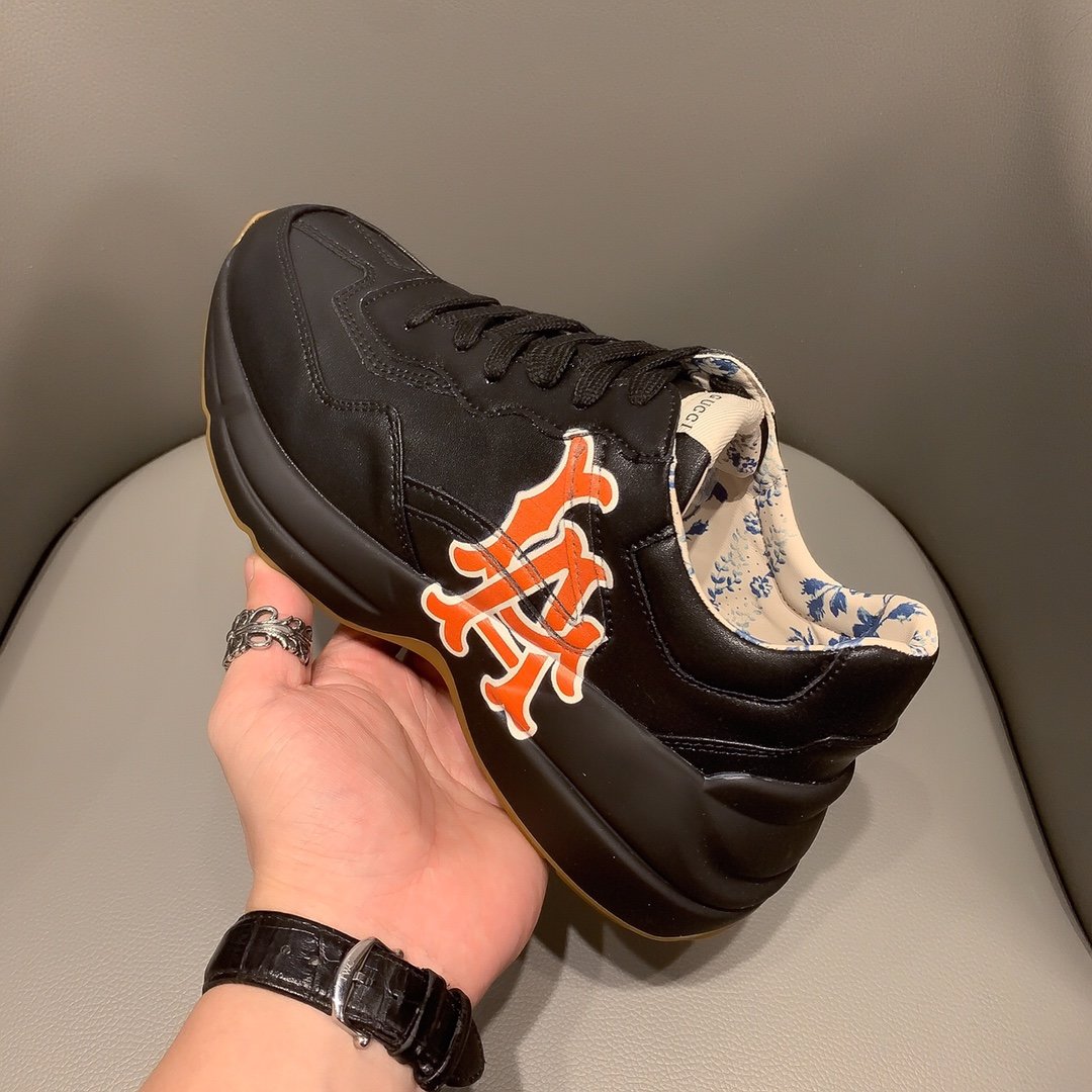 BL-GCI RHYTON VINTAGE TRAINER LOGO BLACK SNEAKER 144