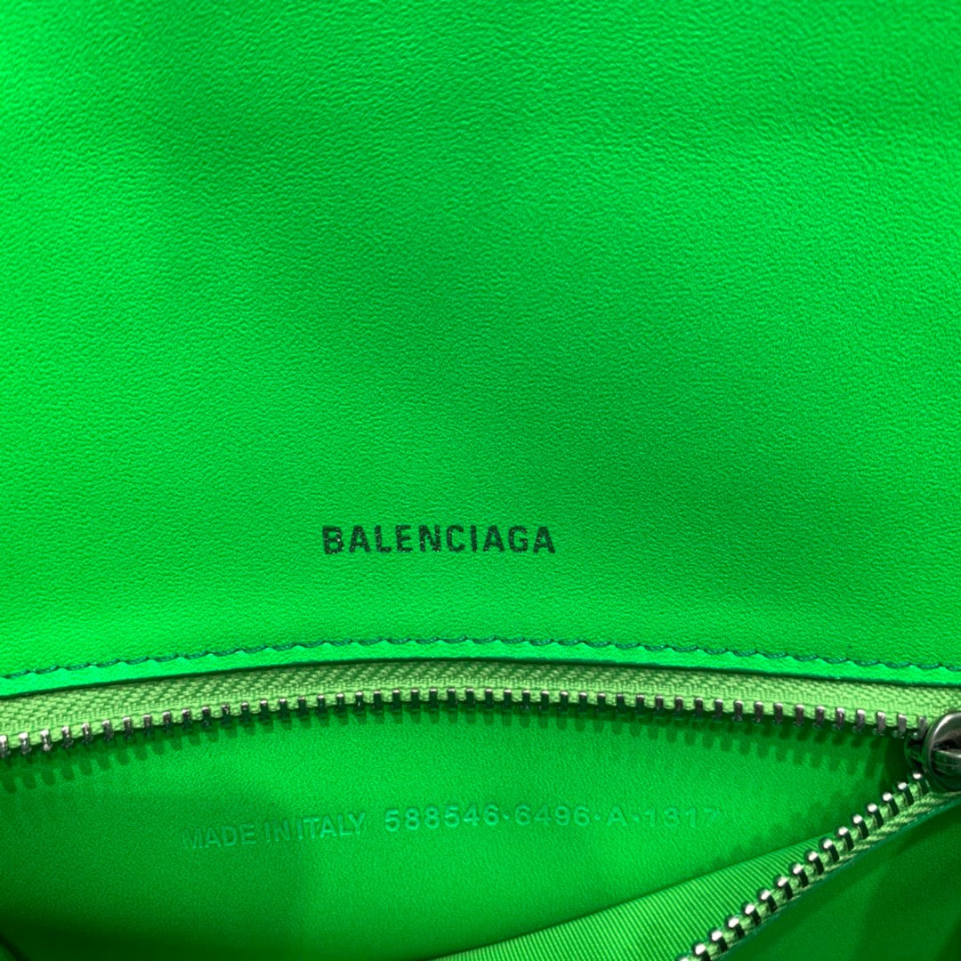 Balen Hourglass Small Handbag In Green, For Women, Bags 9in/23cm