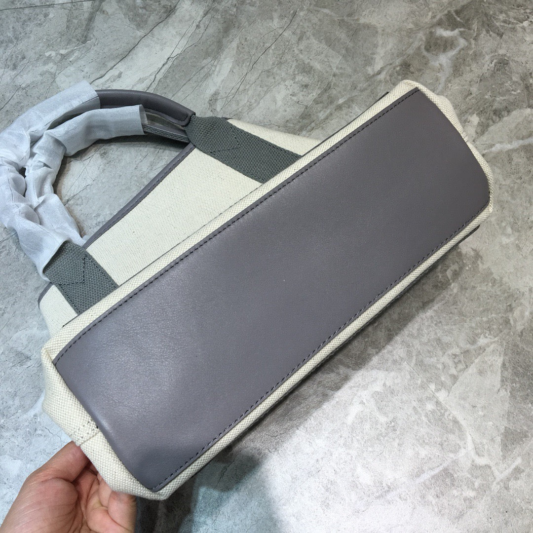Balen Navy Small Cabas Tote Bag In Gray, For Women, Bags 18.5in/47cm