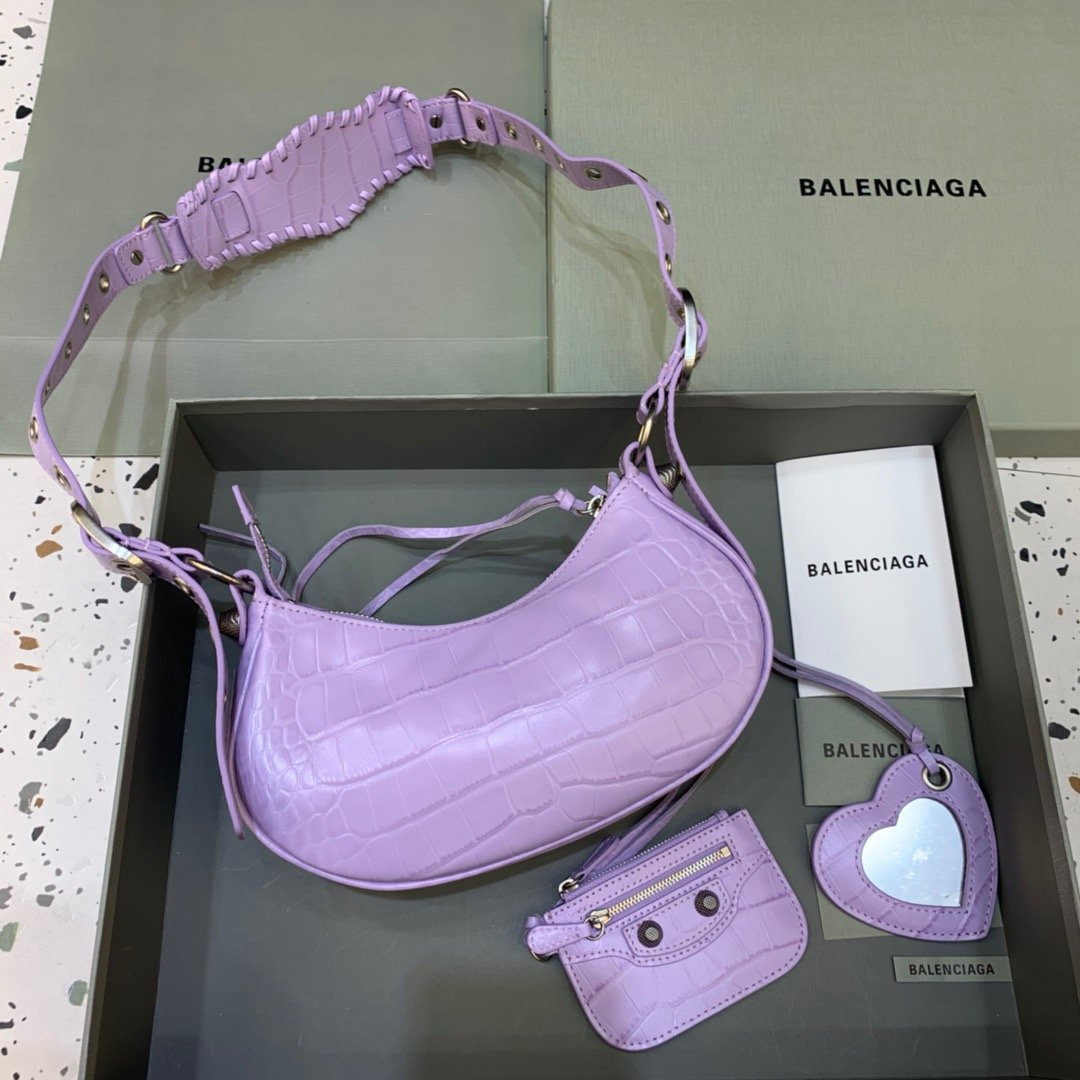Balen Le Cagole XS Shoulder Bag In Light Purple, For Women, Bags 10.2in/26cm 67130923EBY5306
