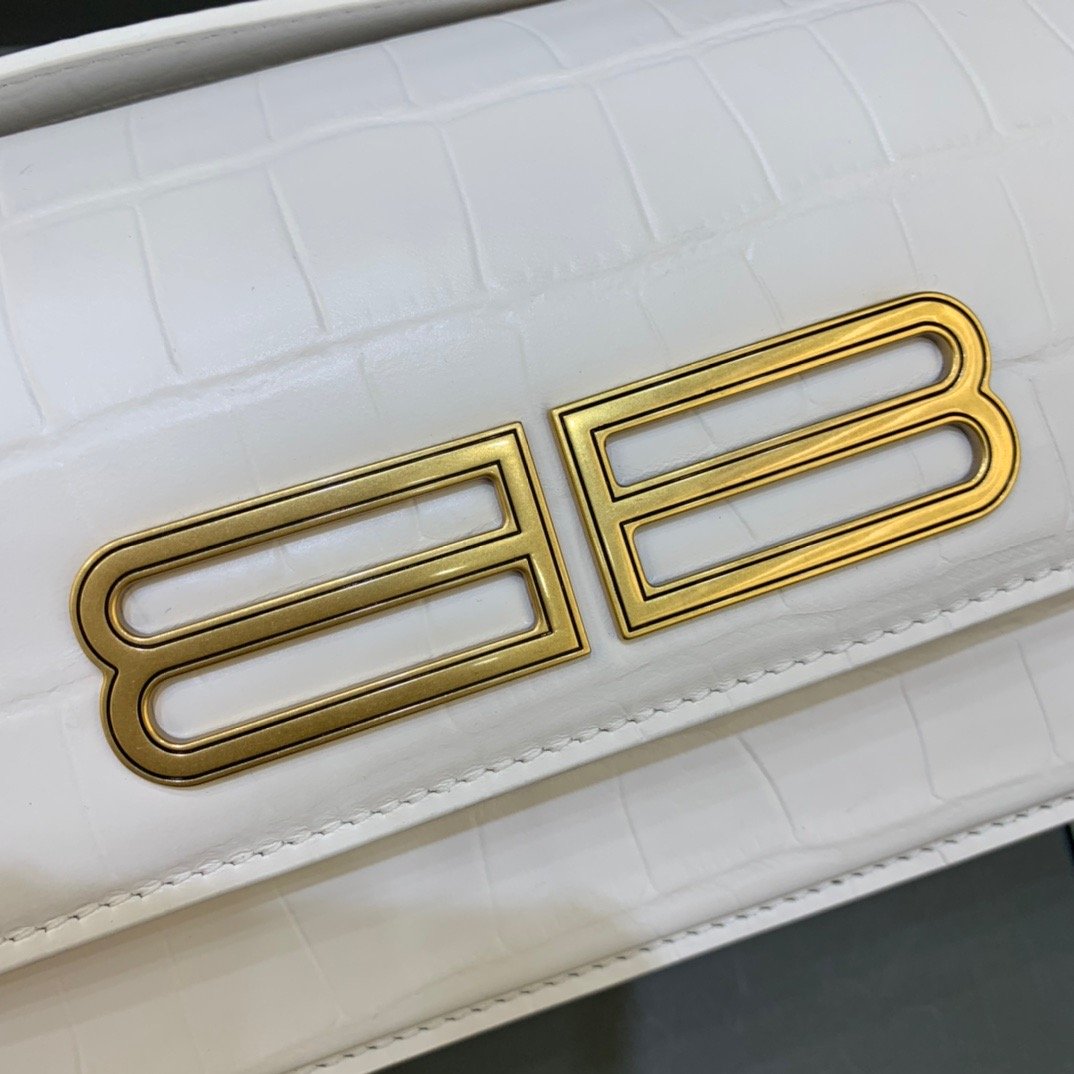 Balen Gossip Small Shoulder Bag White, For Women, Bags 9.1in/23cm