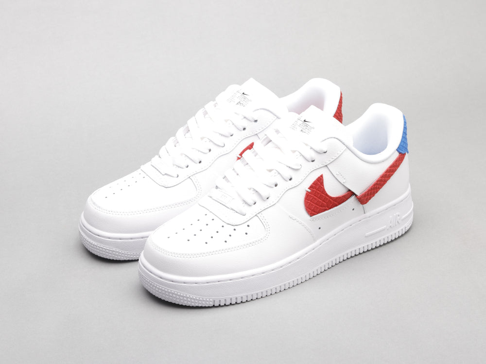 BL - AF1 White red blue snake pattern