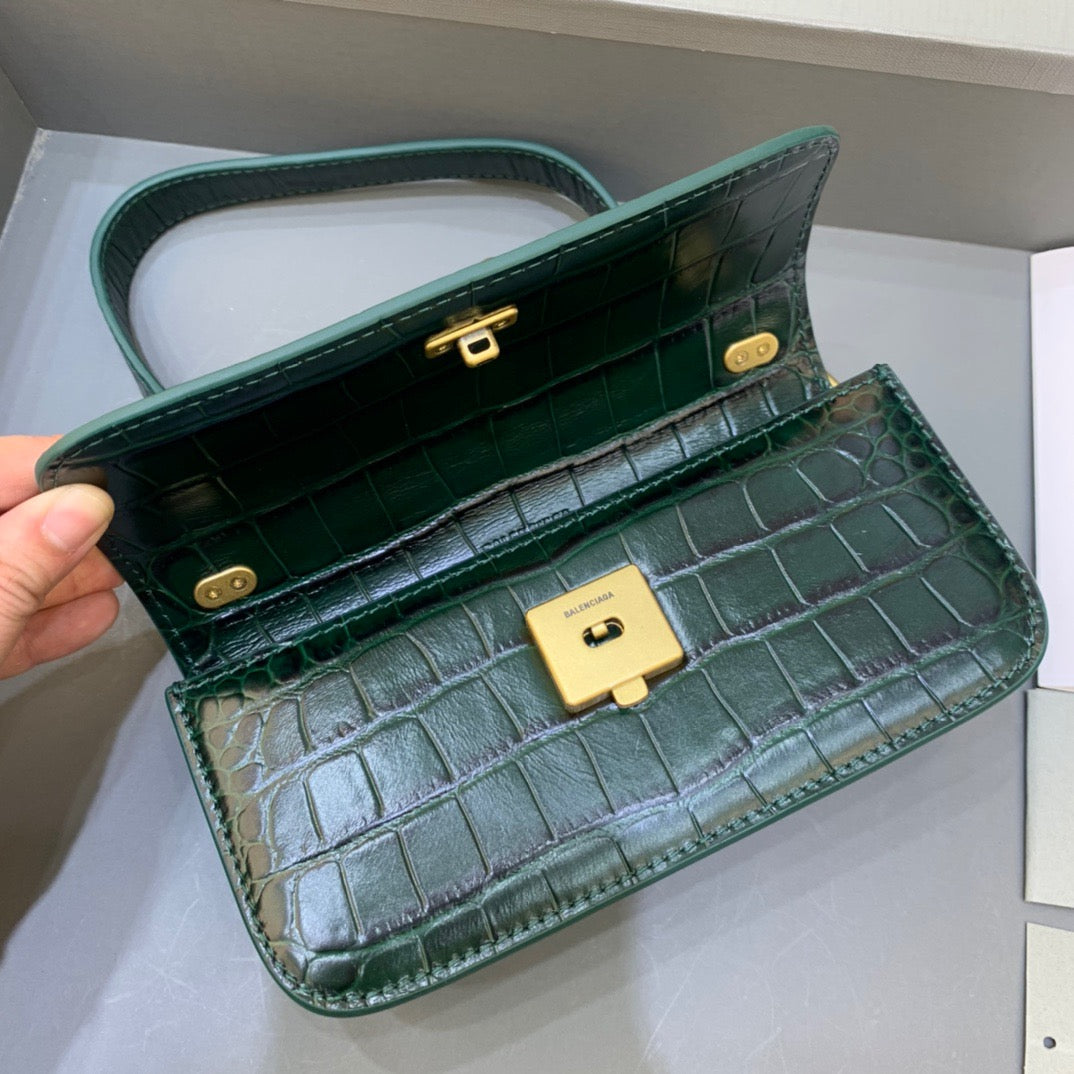 Balen Gossip Small On Chain Shoulder Bag Dark Green, For Women, Bags 7.4in/19cm