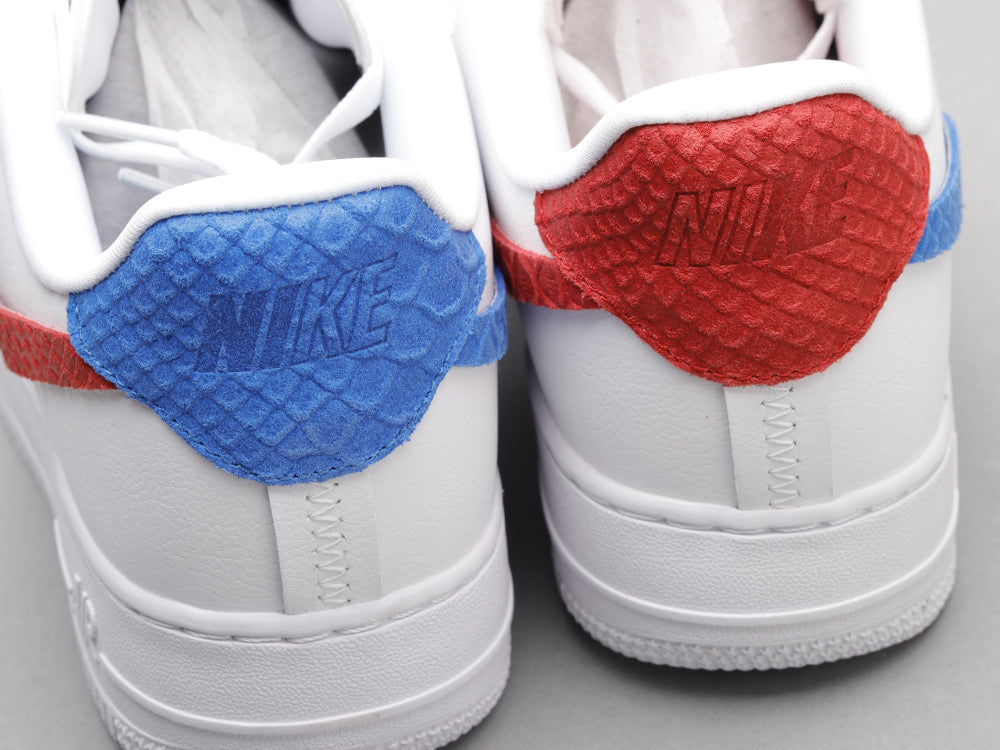 BL - AF1 White red blue snake pattern