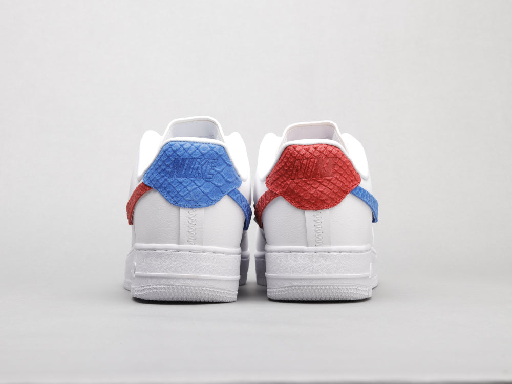 BL - AF1 White red blue snake pattern