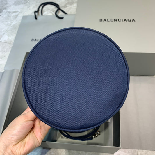 Balen Le Cagole Medium Bucket Bag In Dark Blue, For Women, Bags 17.6in/45cm