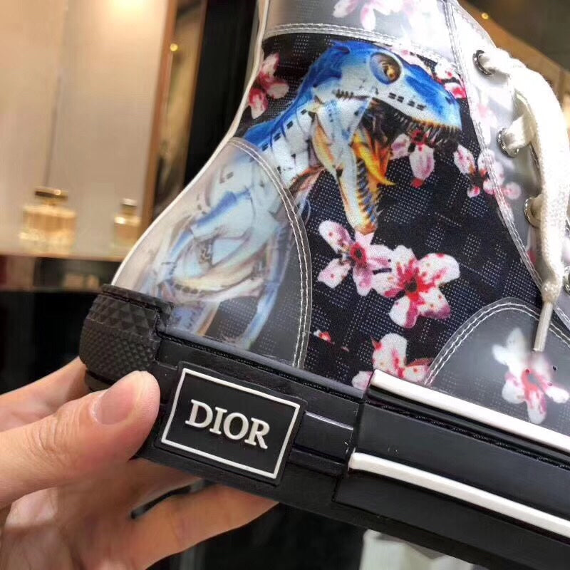 BL - DIR B23 Flowers Technical Canvas Black Sneaker