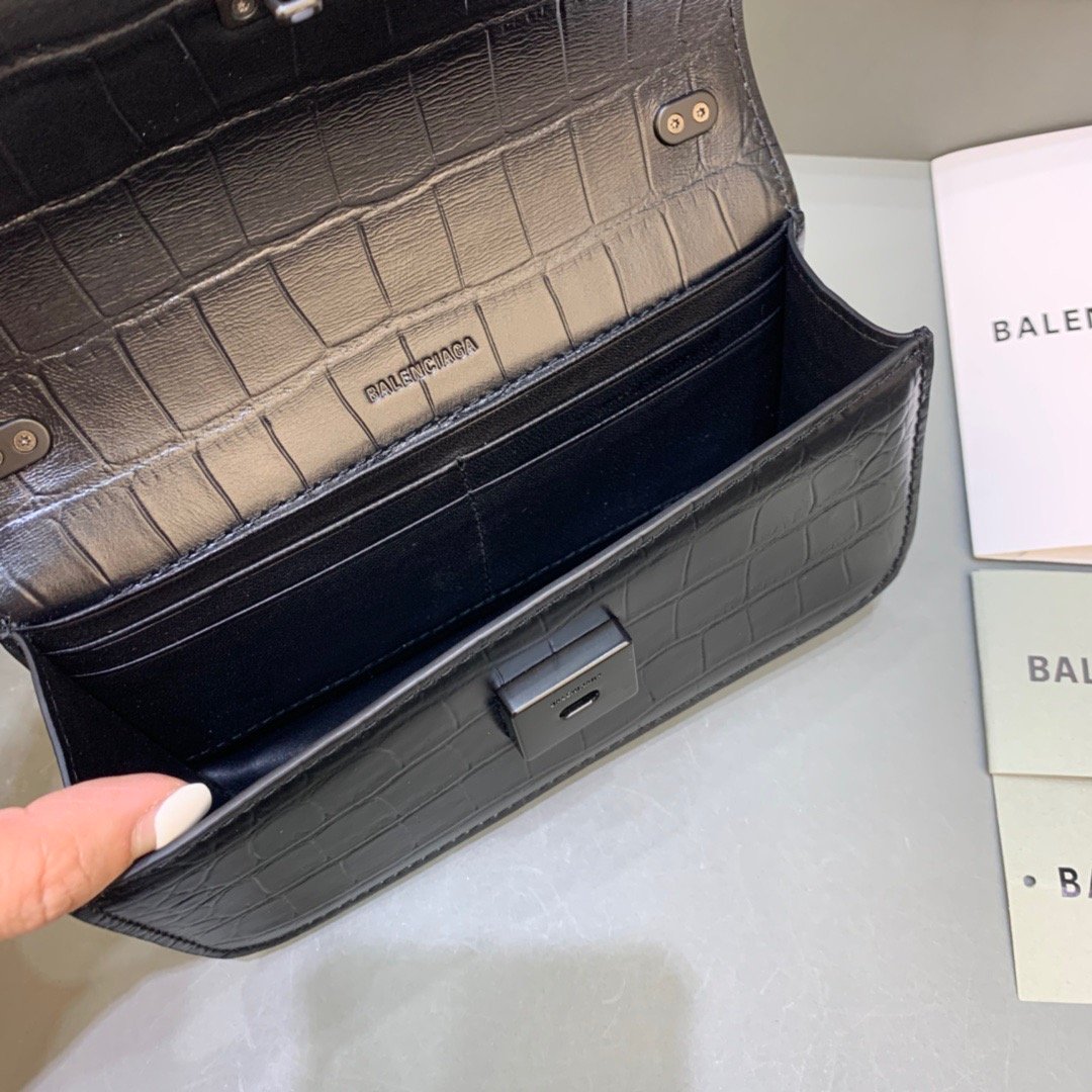 Balen Gossip Small On Chain Shoulder Bag Black, For Women, Bags 7.4in/19cm