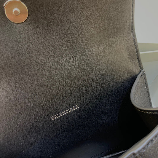 Balen Hourglass XS Handbag In Black, For Women, Bags 7.4in/19cm 5928332102G1000