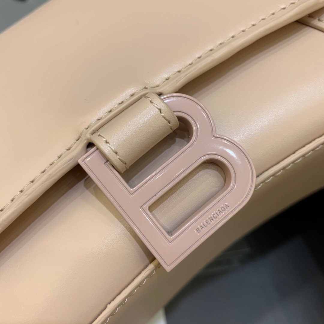 Balen Hourglass Small Handbag In Beige, For Women, Bags 9in/23cm