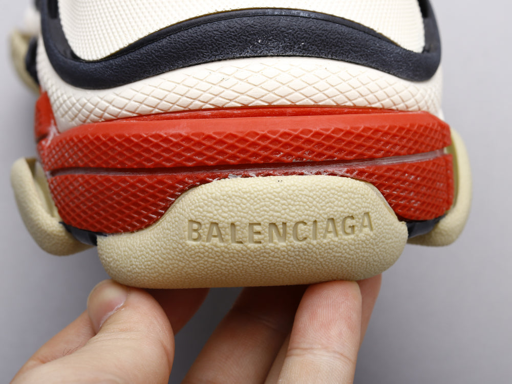 BL - Bla Triple S Black and Red Sneaker