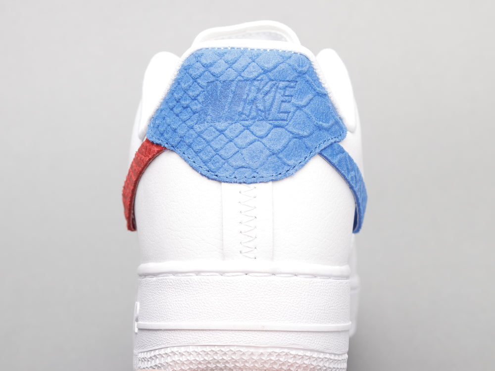 BL - AF1 White red blue snake pattern