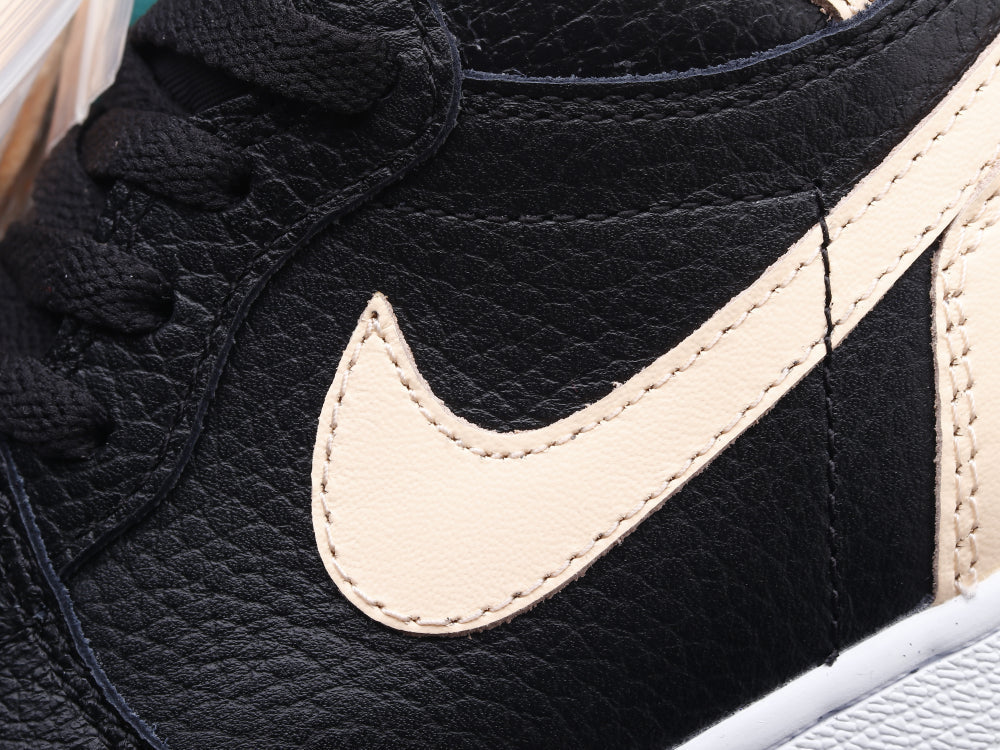 BL - AJ1 black pink toe women's shoes