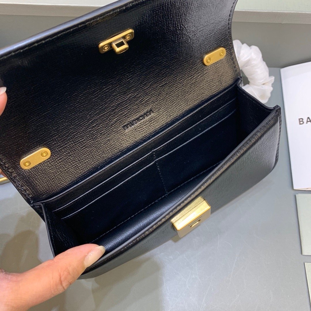 Balen Gossip Small On Chain Shoulder Bag Black, For Women, Bags 7.4in/19cm