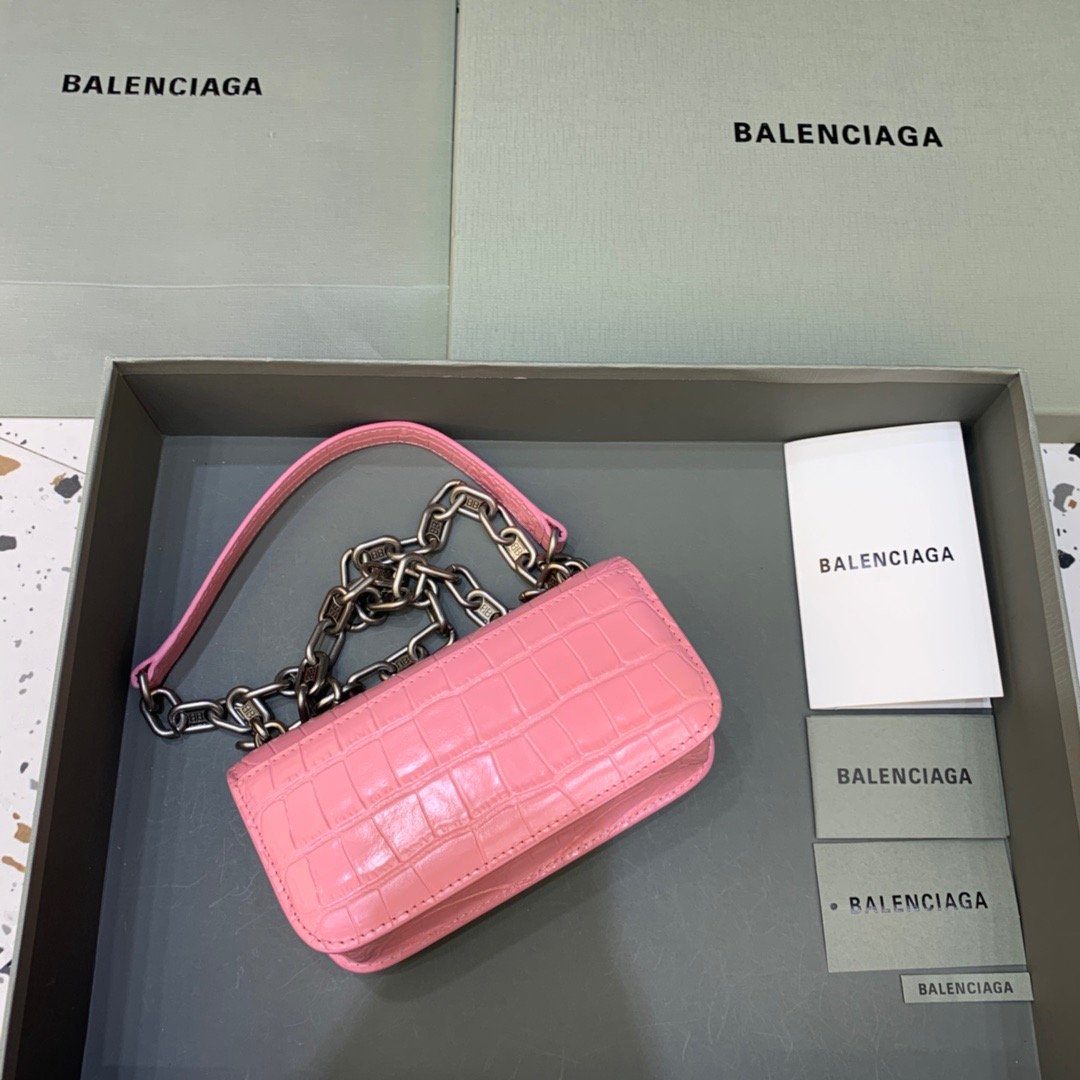 Balen Gossip Small On Chain Shoulder Bag Pink, For Women, Bags 7.4in/19cm