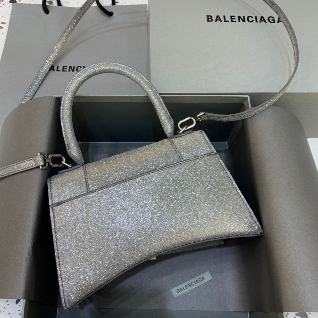 Balen Hourglass Small Handbag In Grey, For Women, Bags 9in/23cm