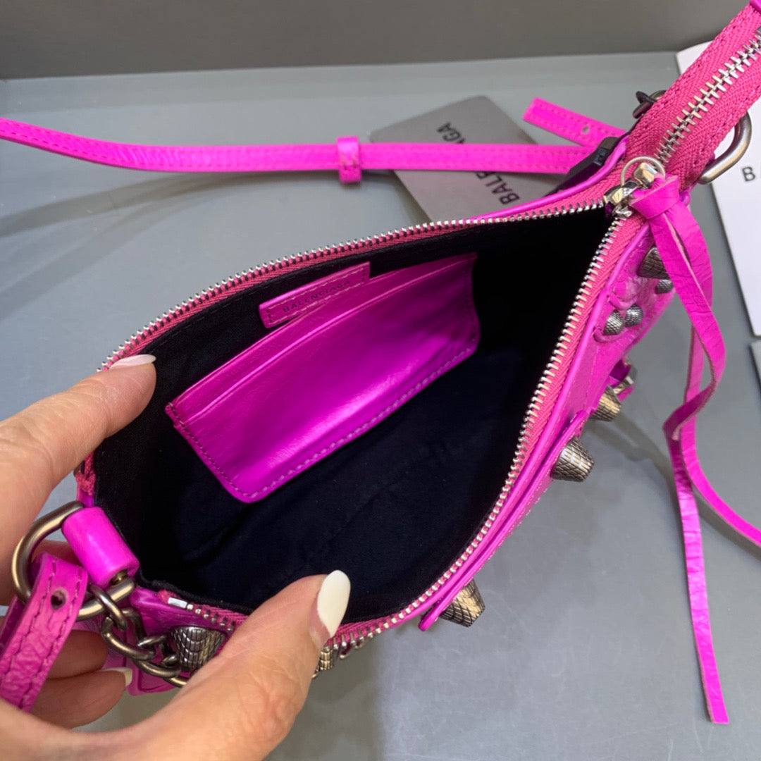 Balen Le Cagole Mini Bag With Chain In Dark Pink, For Women, Bags 8.2in/21cm