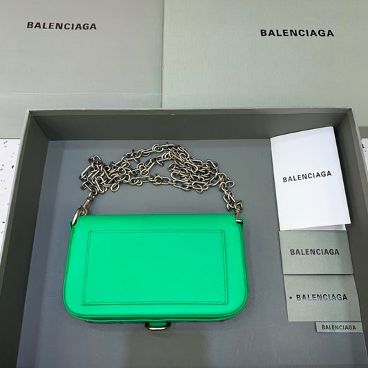 Balen Bondage Wallet With Chain Green, For Women, Bags 8in/20cm
