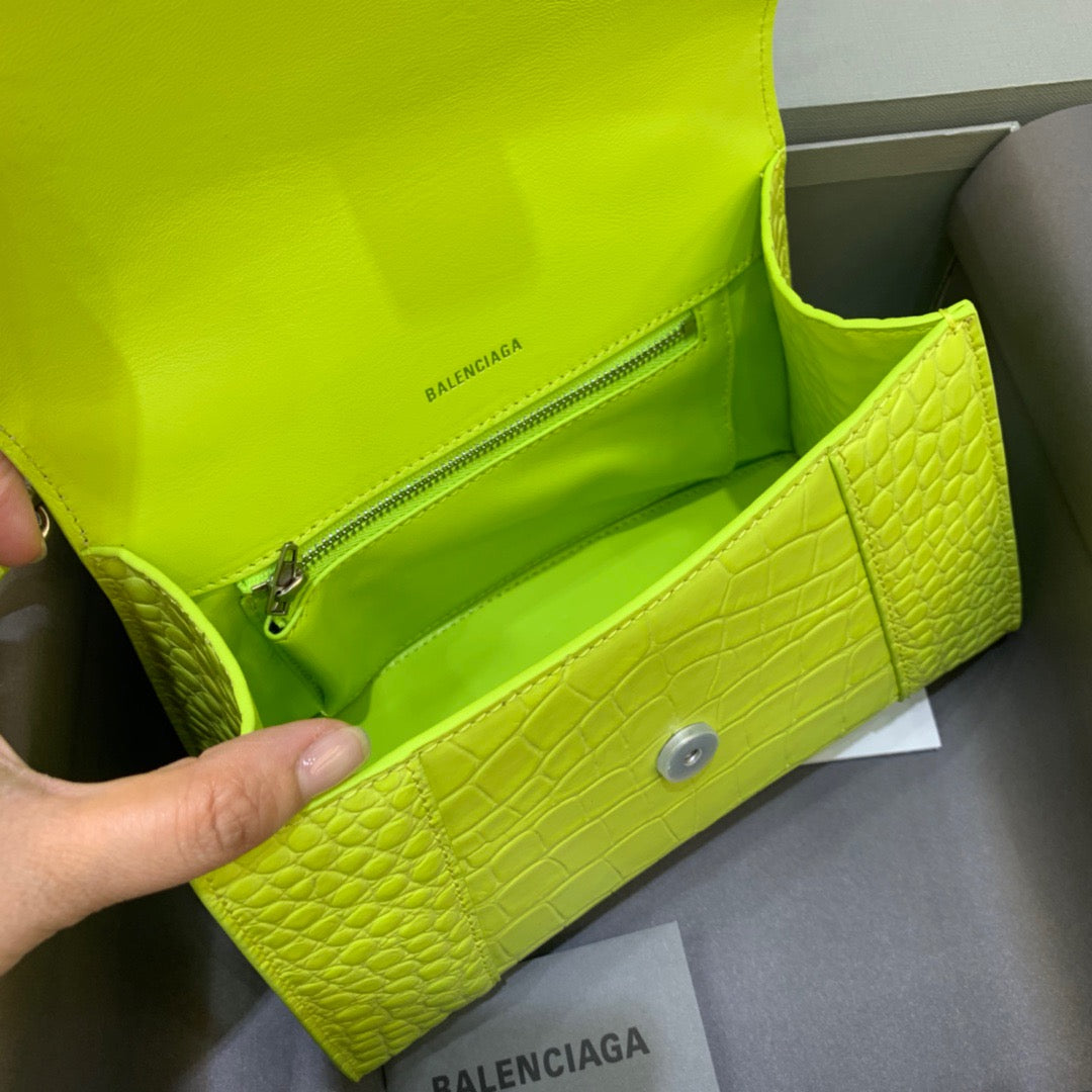 Balen Hourglass Small Handbag In Light Green, For Women, Bags 9in/23cm